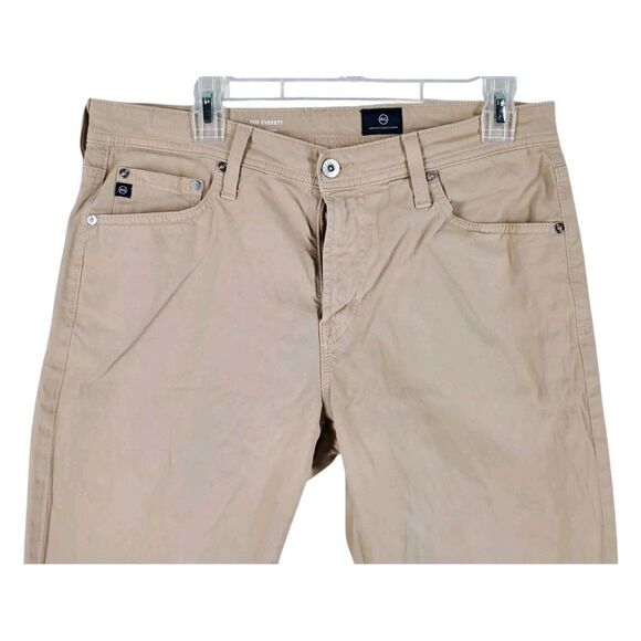 Adriano Goldschmied AG Pants Everett Slim Straight Mens 33x29.5 Beige Khaki - Picture 7 of 14